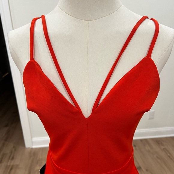 Bebe PLUNGING NECK Double STRAP DRESS Size Small - Picture 8 of 13
